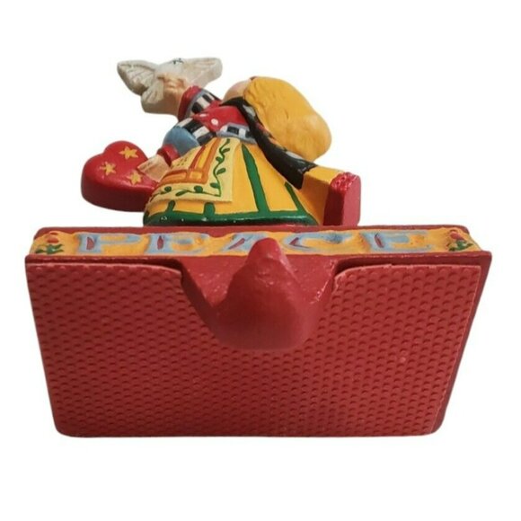 VTG Mary Engelbreit Cast Iron Stocking Hanger Christmas PEACE Girl Dove Holder - Picture 7 of 14